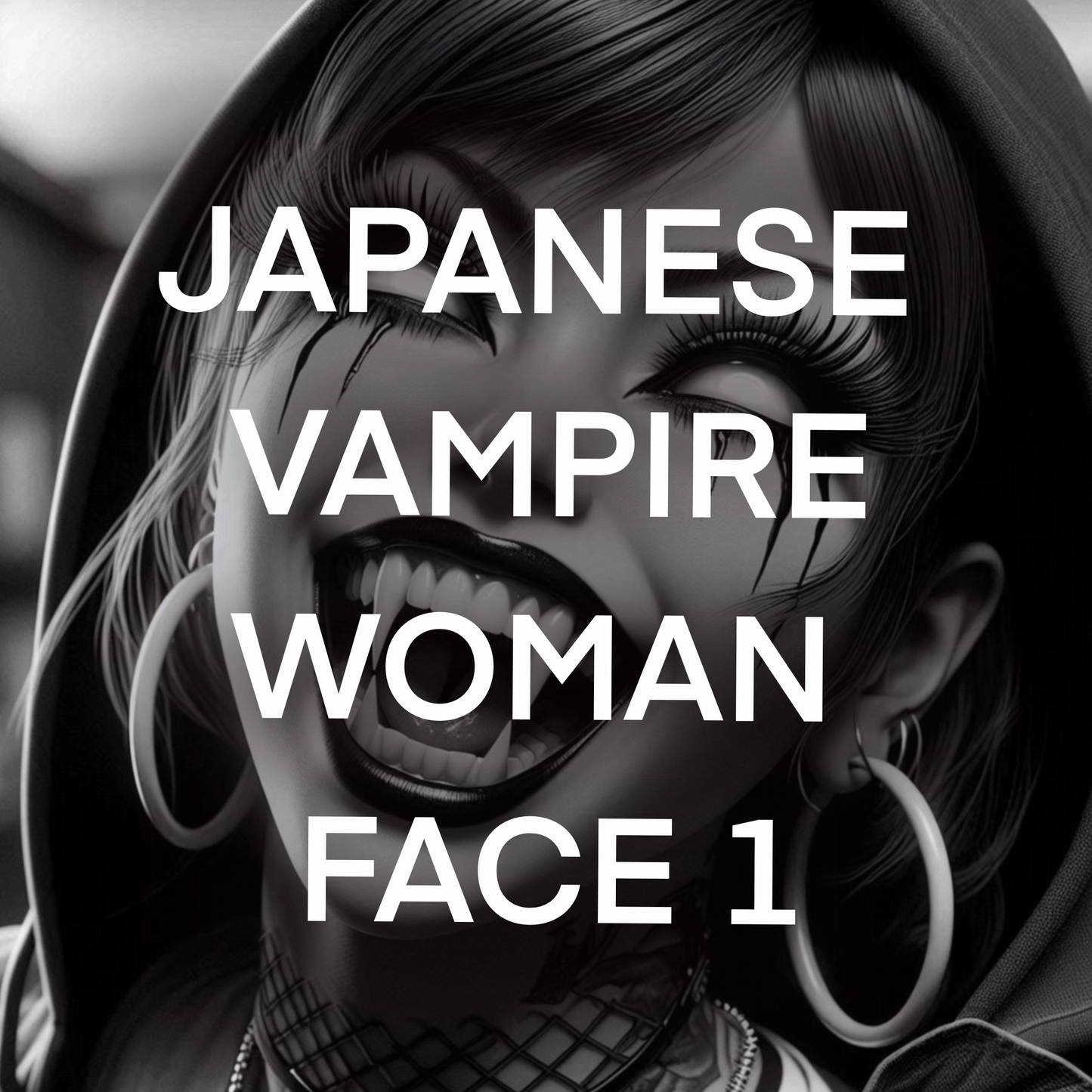 Japanese vamipre woman face, Pack 1 - Included 20 images
