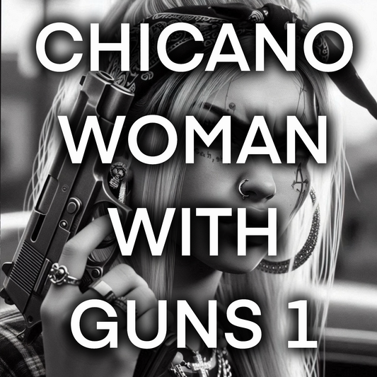 Chicano woman with GUNS vol 1- pack of 20 images