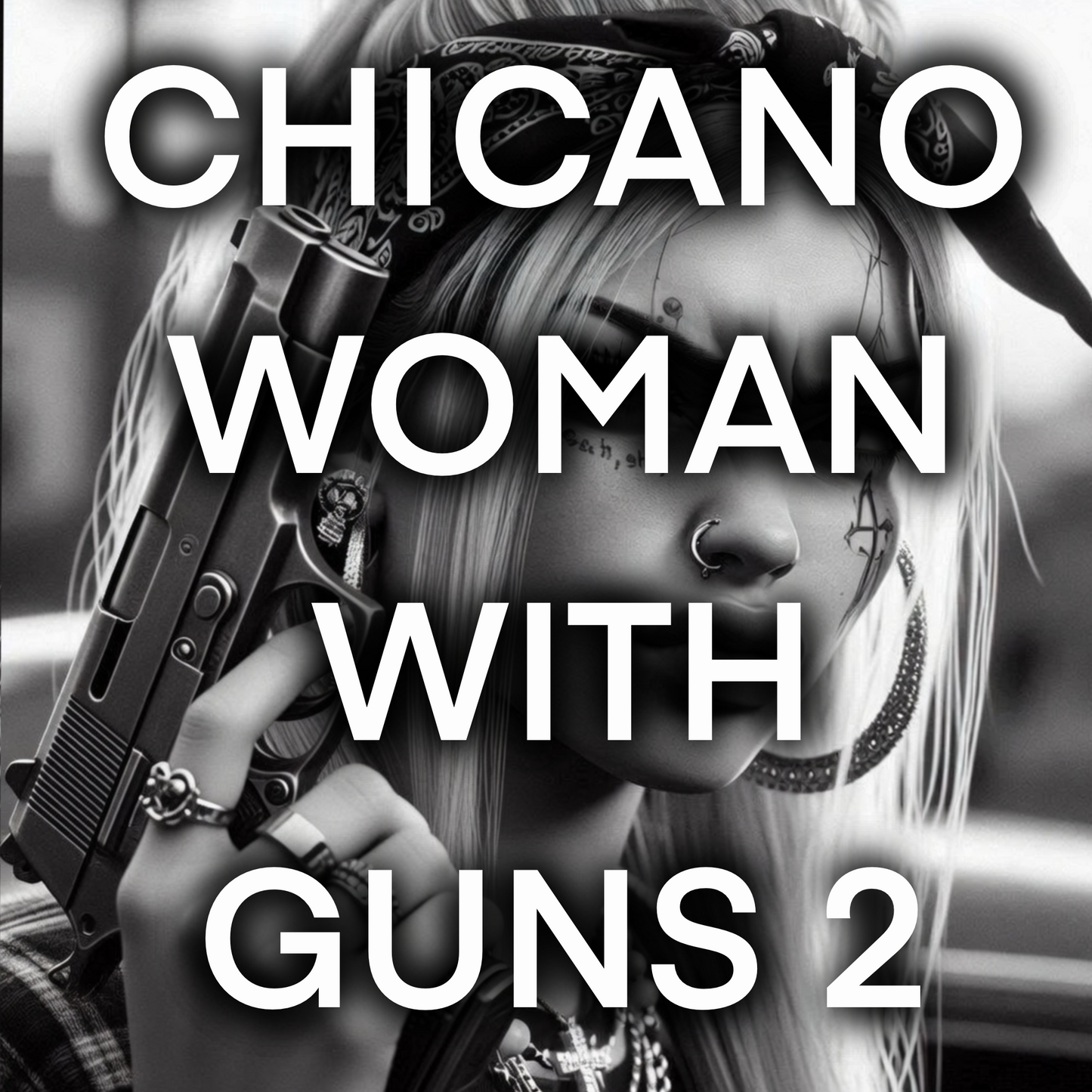 Chicano woman with GUNS vol 2- pack of 20 images