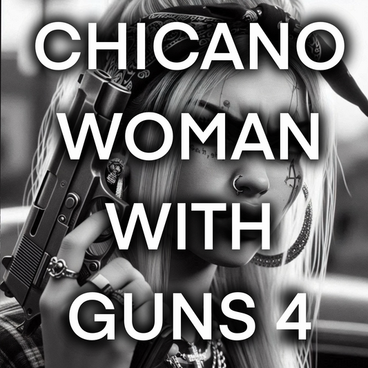 Chicano woman with GUNS vol 4- pack of 20 images