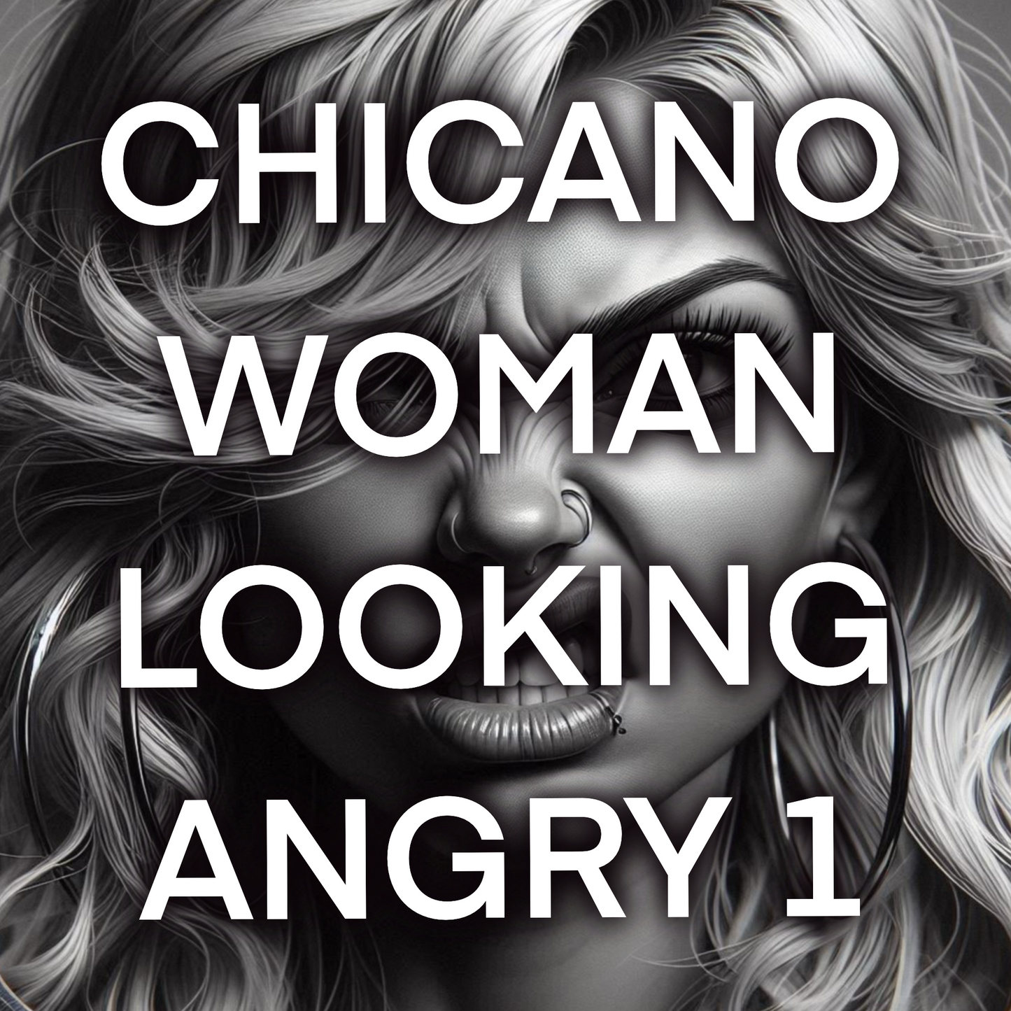 Chicano woman LOOKING ANGRY, Pack 1 - Included 20 images