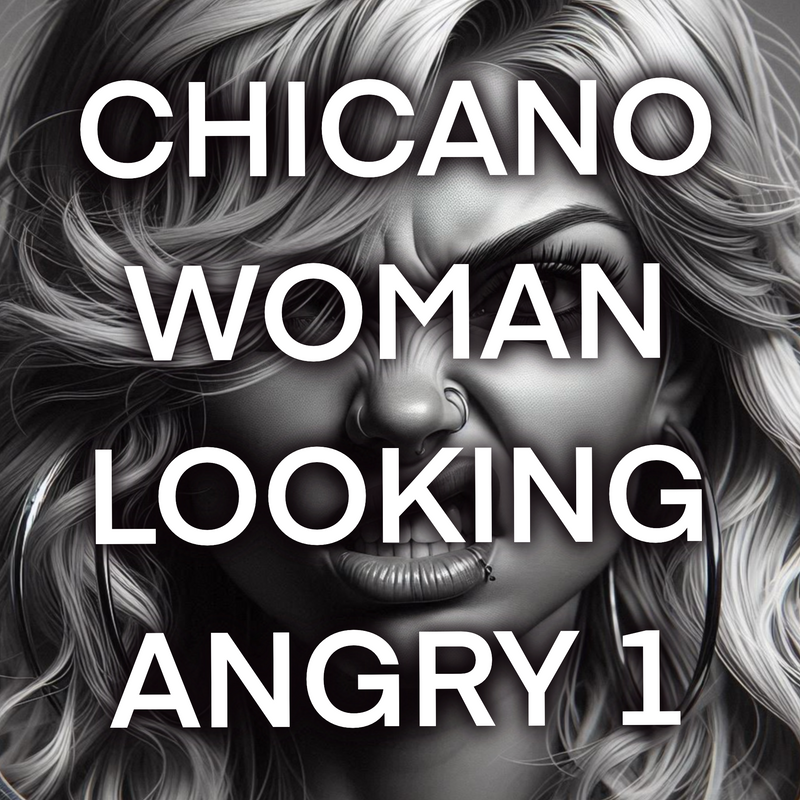 Chicano woman LOOKING ANGRY, Pack 1 - Included 20 images