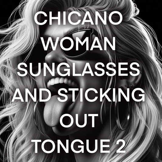 chicano woman wearing SUNGLASSES and sticking out tongue Pack 2 - Included 20 images