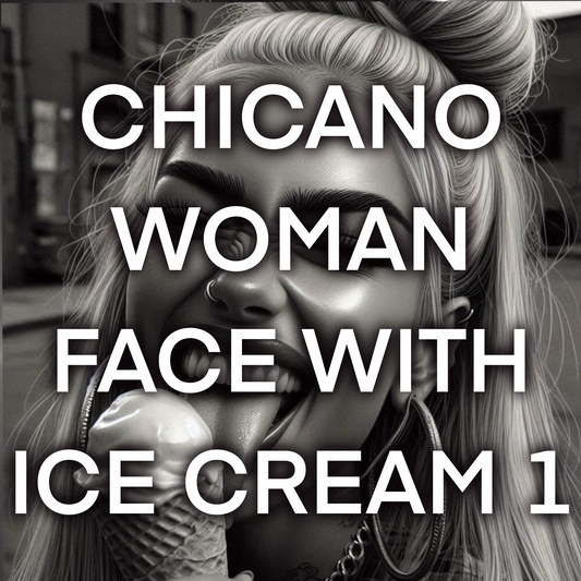 Chicano woman face with ICE CREAM, Pack 1 - Included 20 images