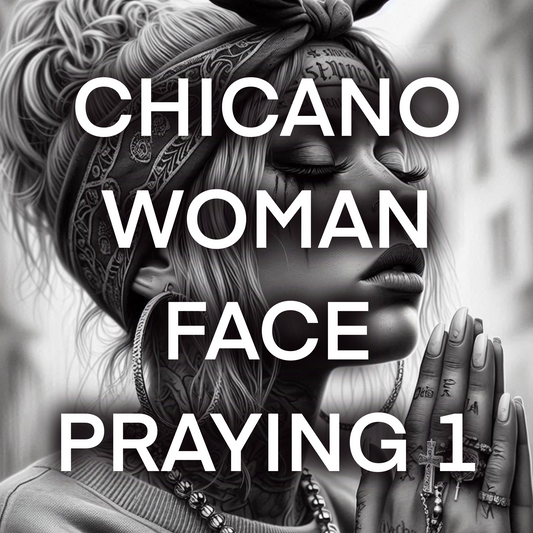 Chicano woman PRAYING, Pack 1- Included 20 images