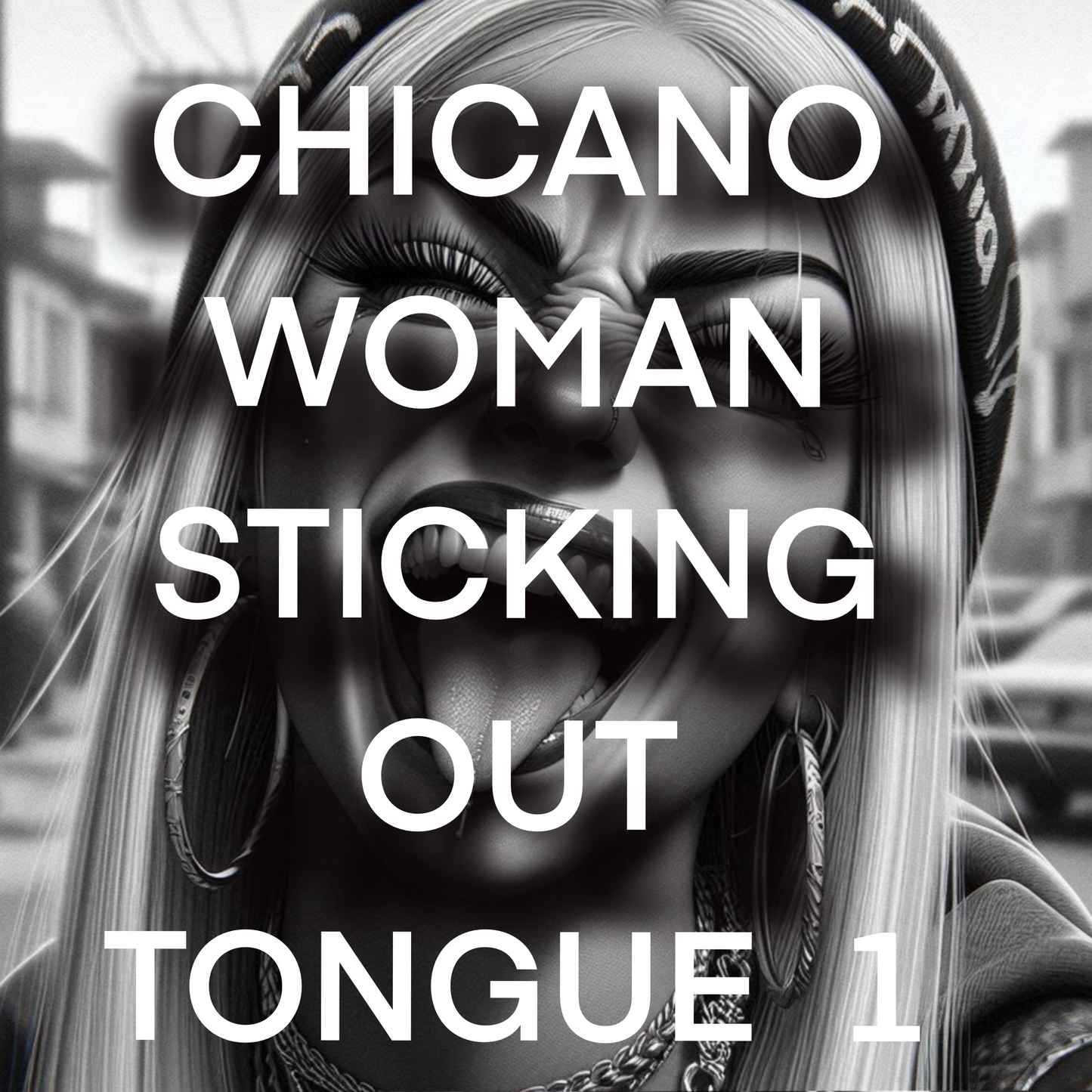 Chicano woman STICKIING OUT TONGUE, Pack 1 - Included 20 images
