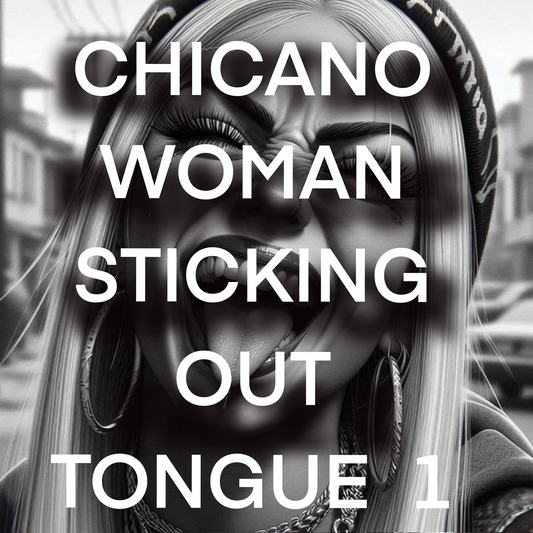 Chicano woman STICKIING OUT TONGUE, Pack 1 - Included 20 images