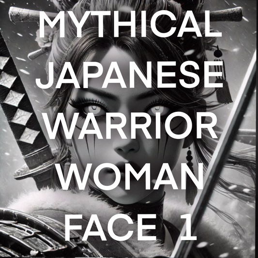 Mythical Japanese Warrior Woman face , Pack 1 - Included 20 images