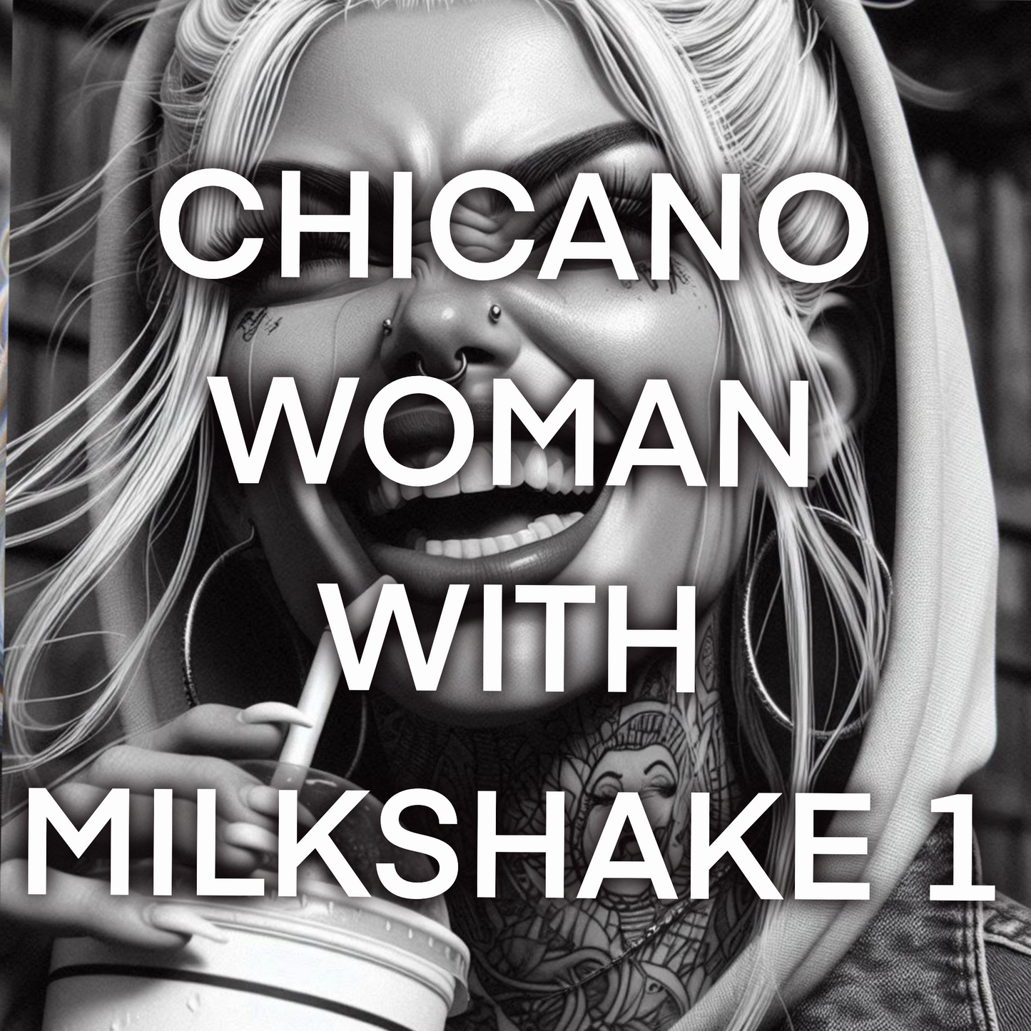 Chicano woman with a MILKSHAKE, Pack 1 - Included 20 images