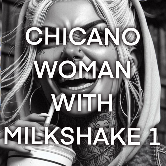 Chicano woman with a MILKSHAKE, Pack 1 - Included 20 images