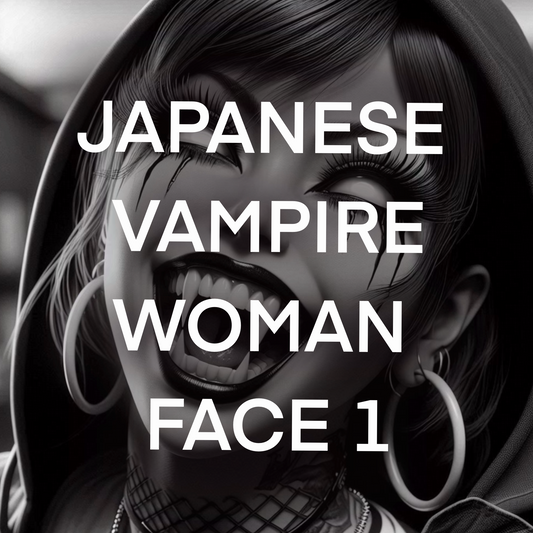 Japanese vamipre woman face, Pack 1 - Included 20 images